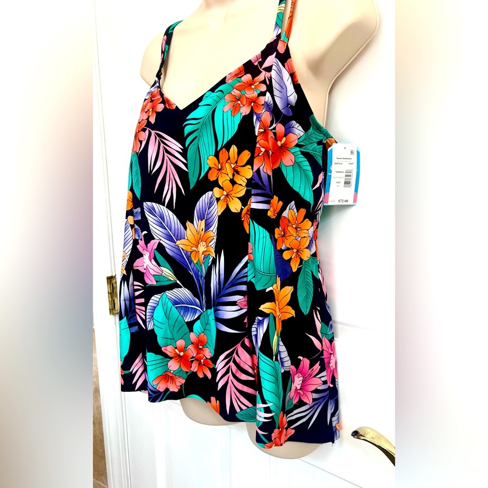 Swim Solutions Separates Tankini w Bust Support  Sz 16 NWT’s